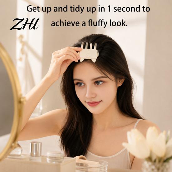 Hair Styling Gadget Electric Heated Volume Clip, Rechargeable Volumizing Clip for Bangs Styling, Root Lifter Fine Flat Comb with 2 Heat Settings Fast