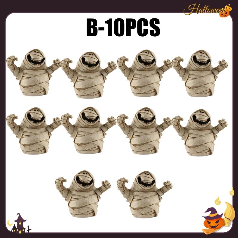 Cartoon Pumpkin Ghost Resin Craft Miniature Sculpture Cute Spooky Scene Decor Tabletop Ornament Home Party Halloween
