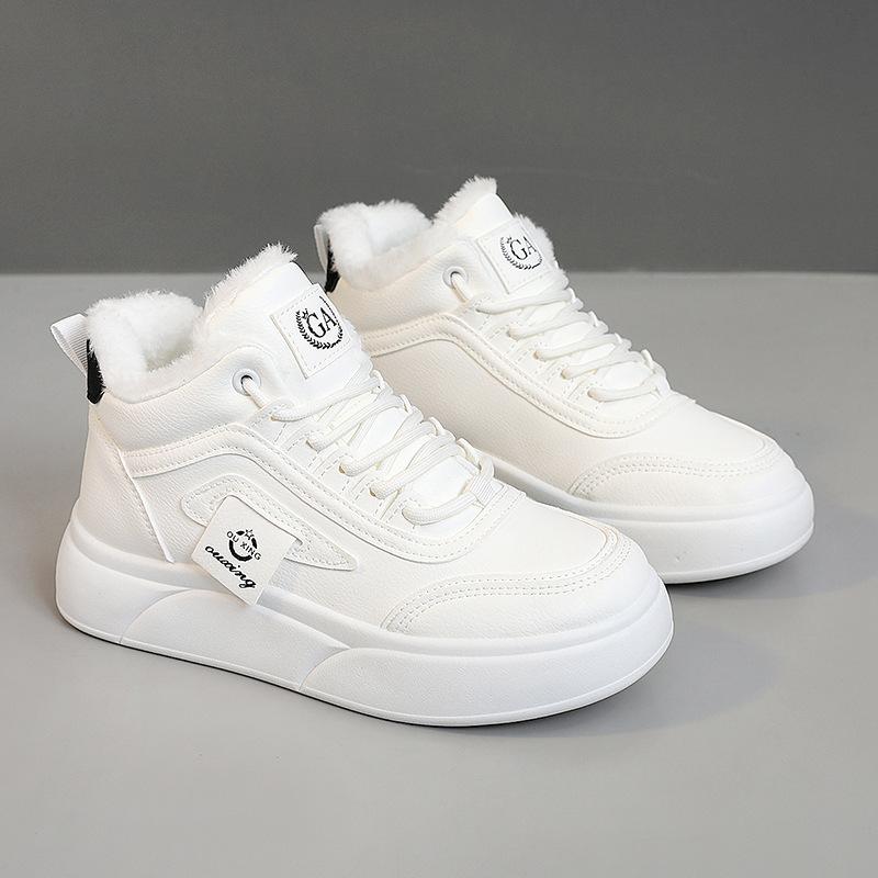 Новые осенне-зимние теплые хлопковые туфли женские туфли кеды бархатные студенческие износостойкая толстая подошва колледж стиль удобные