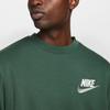 Nike Club Logo Embroidered Crewneck Sweatshirt Men Tops Olive-Green FB7684-323