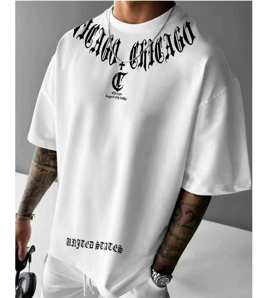 XXS-6XL Большие размеры Мужская футболка с буквенным принтом Летняя повседневная свободная мужская одежда Топы с коротким рукавом Футболки Пуловер