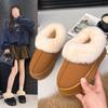Снежные ботинки для женщин на зиму Новый бренд Плюс Толстые Однотонные Сборные Плюс Полуповседневные Хлопковые Ботинки Снежные Ботинки