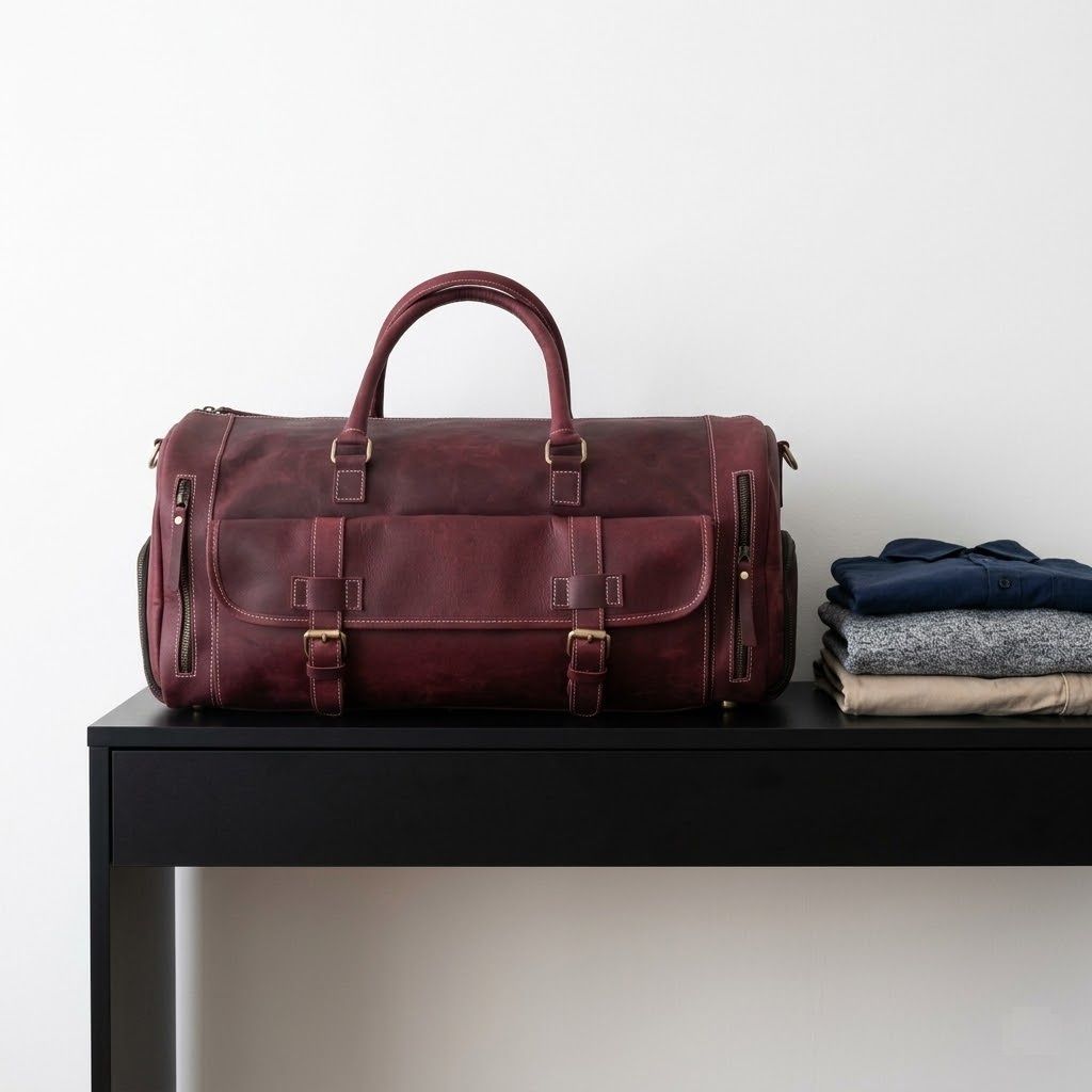 Дорожная спортивная сумка из натуральной кожи Багаж на выходные из кожи буйвола Спортивная сумка