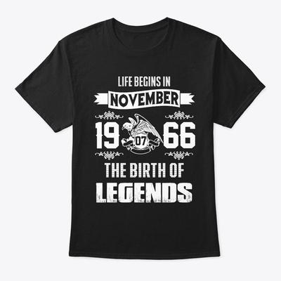 Стандартная футболка Legend Born In 7 ноября 1966 года