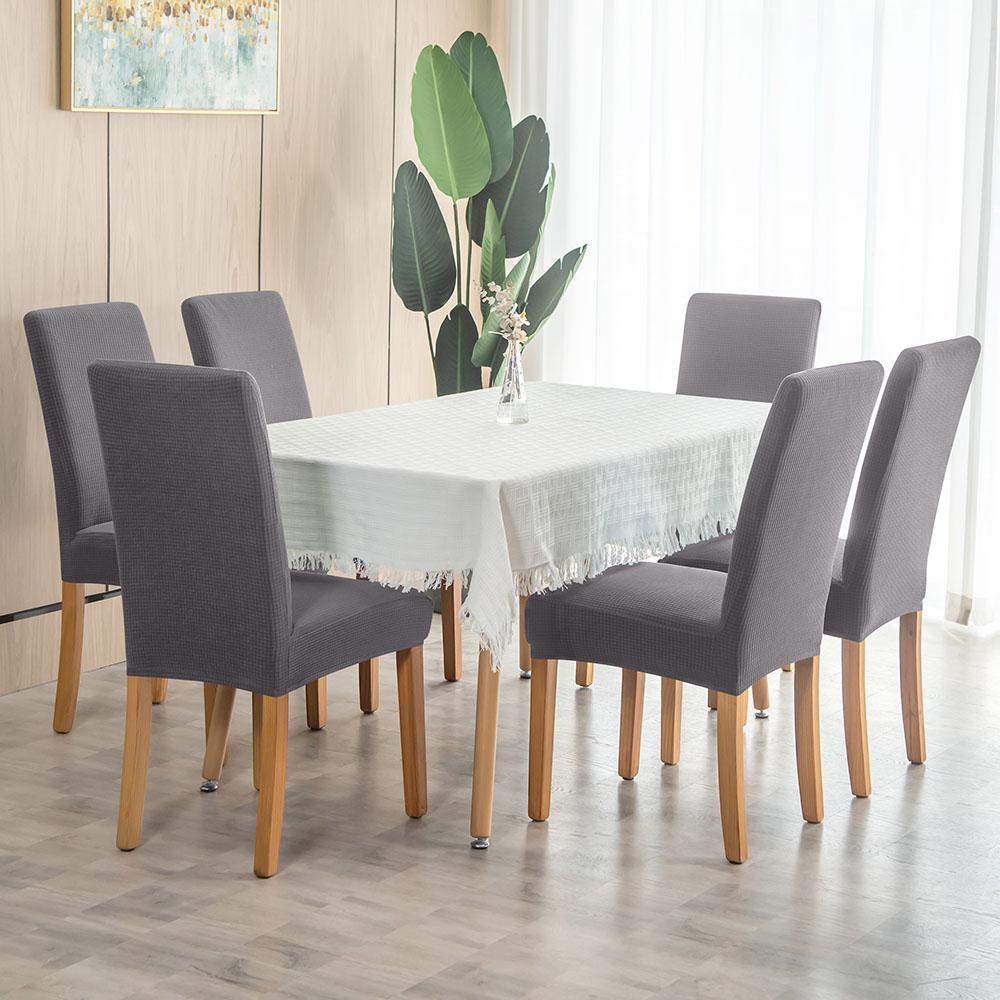 Waterproof Jacquard Chair Covers Weave Solid Corn Elastic Grain Pattern Kitchen Office Chair Covers Dust Proof For Dining Room