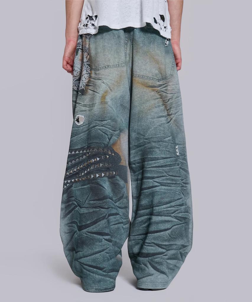 Jeidideuleondeon (U) Belt Illusion Monster Jogger Blue