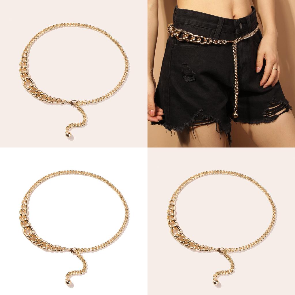Metal Waist Chain For Women With Irregular Aluminum Links Summer Fashion Accessory
