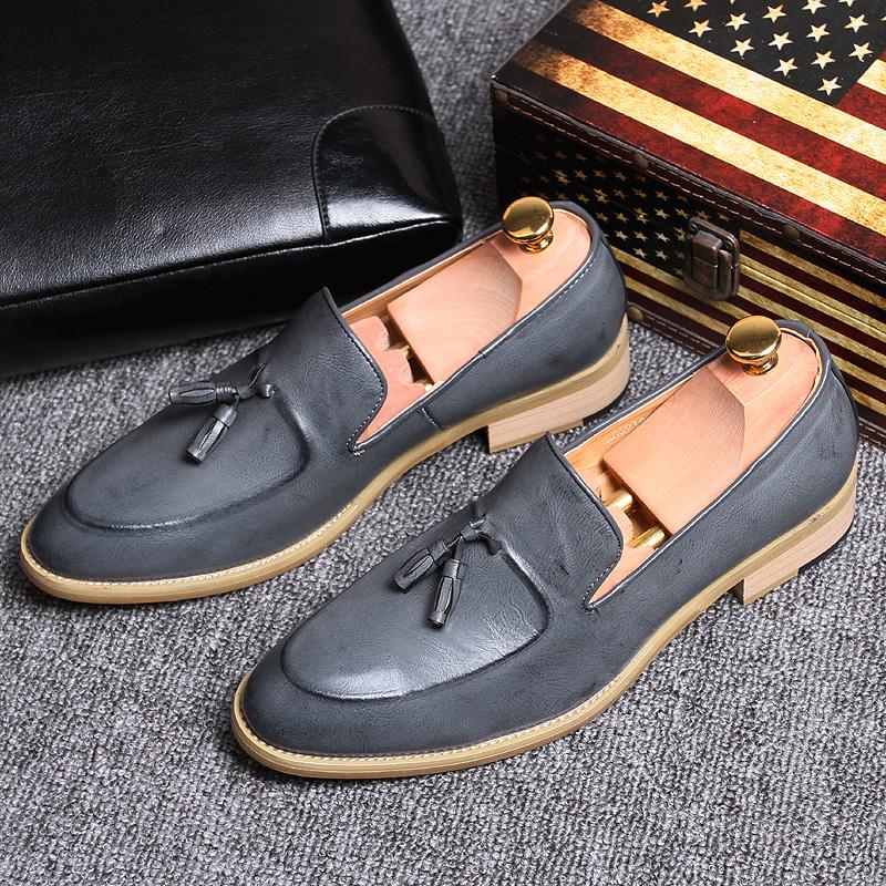 Классические мужские туфли в стиле ретро, официальная обувь для вечеринок, кожаные свадебные туфли, мужские туфли на плоской подошве для вождения, элегантные мужские мокасины с кисточками