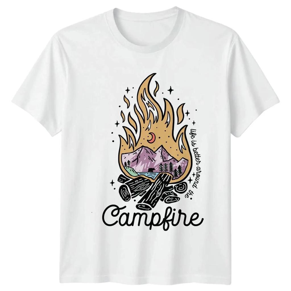 Life Is Better Around The T Shirt Mountain Bear Camping Outdoor And Her Vintage Washed Stretched Stylish Versatile Slightly
