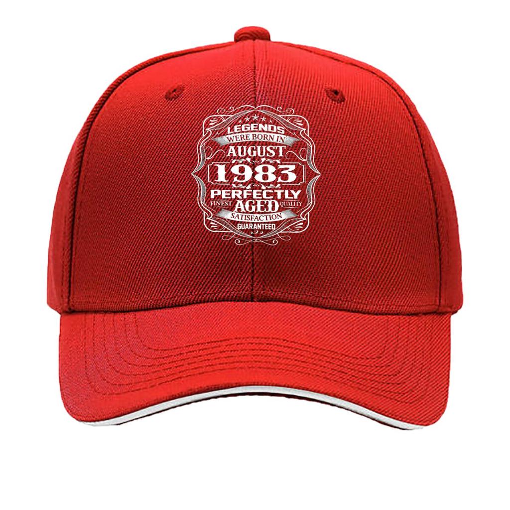 High Quality August Legends Aged Birthday Text Design Baseball Cap Unisex Summer Casual Adjustable Snapback Cap
