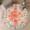 1 шт. богемный круглый ковер с цветочным принтом, нескользящий напольный коврик, мягкий ковер, нескользящий моющийся ковер для декора комнаты, дома, гостиной, спальни