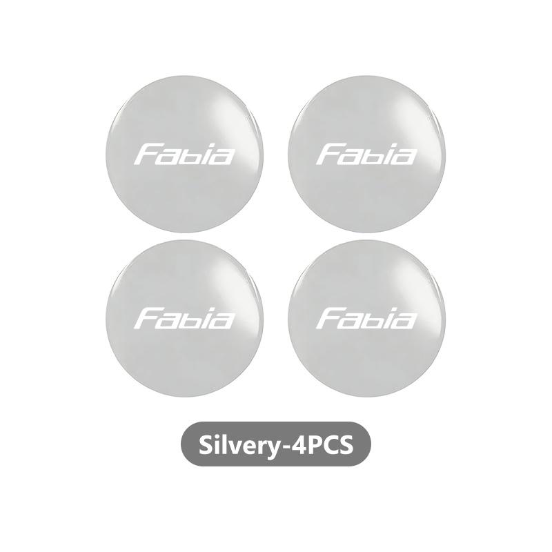 DAYB7 4pcs 3D Car Logo Wheel Center Hub Cap Dust-proof Badge Sticker For Skoda Rapid Octavia Derivative Enyaq-iV VisionS Yeti Scala
