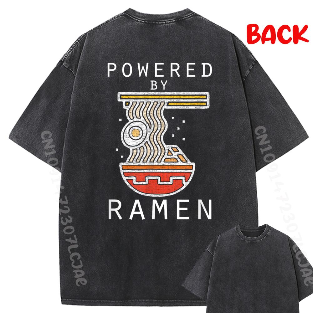 Powered By Ramen Funny Noodles Wholesale Tshirts 100 Pcs Men's Clothing Cute Oversized T Shirt