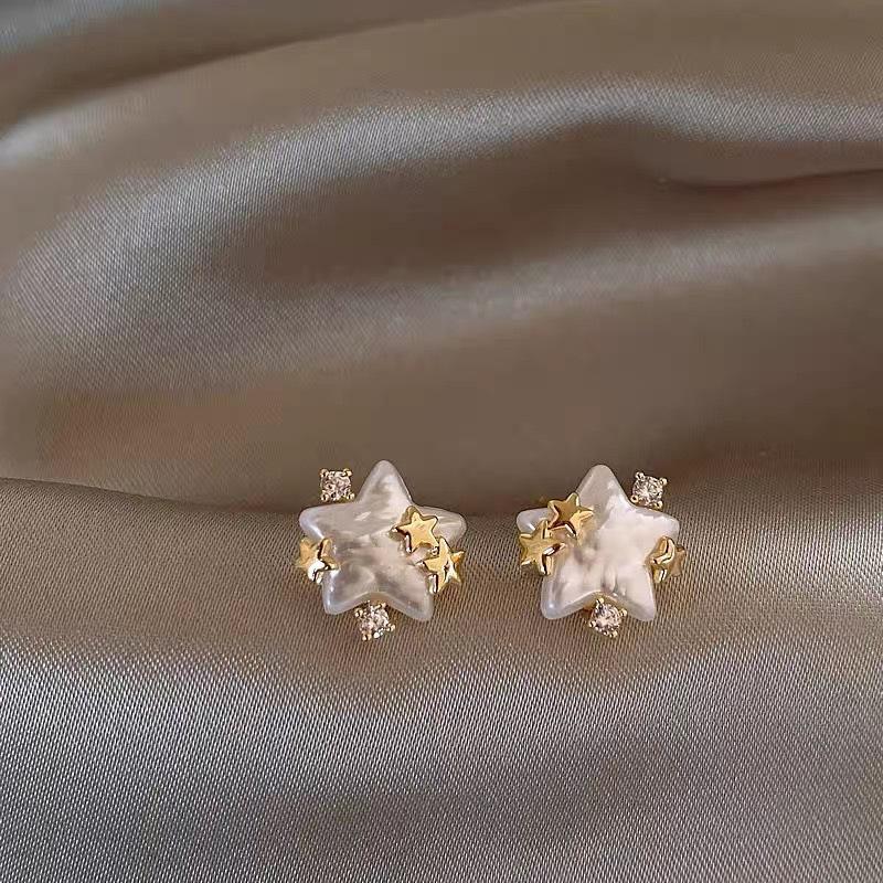 Silver Needle Monet Garden Drip Earrings French Court Style Exquisite Stud Earrings Design Sense Niche Light Luxury Earrings