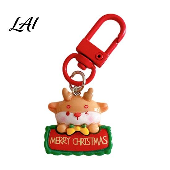 Festive Resin Charms Christmas Theme Keychain Elk Bear Claus Cartoon Santa Tree Decoration Bag Pendants Pendant Charm Ornament for Bags and