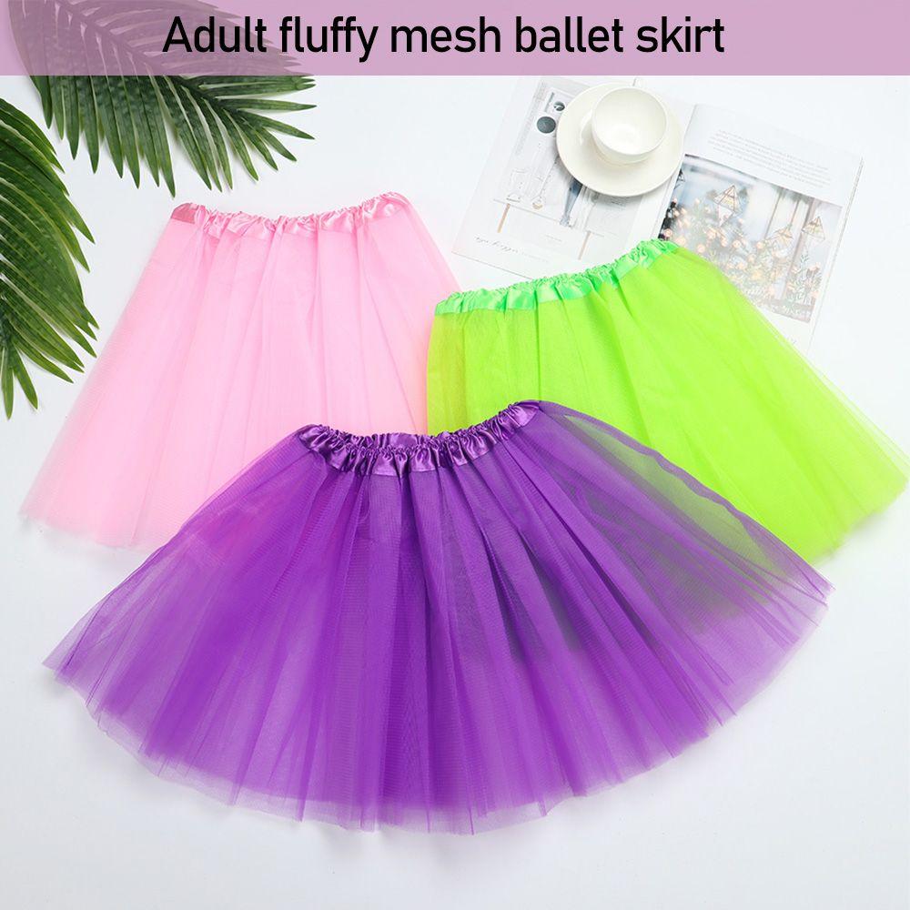 Women Pleated Dance Elastic Party Lolita Petticoat Tutus Skirt Ballet Skirts Puffy Skirts
