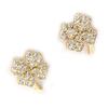 [K6652] - Gold Plated Earrings '4 Leaf Clovers' Golden White - 14x10 Mm