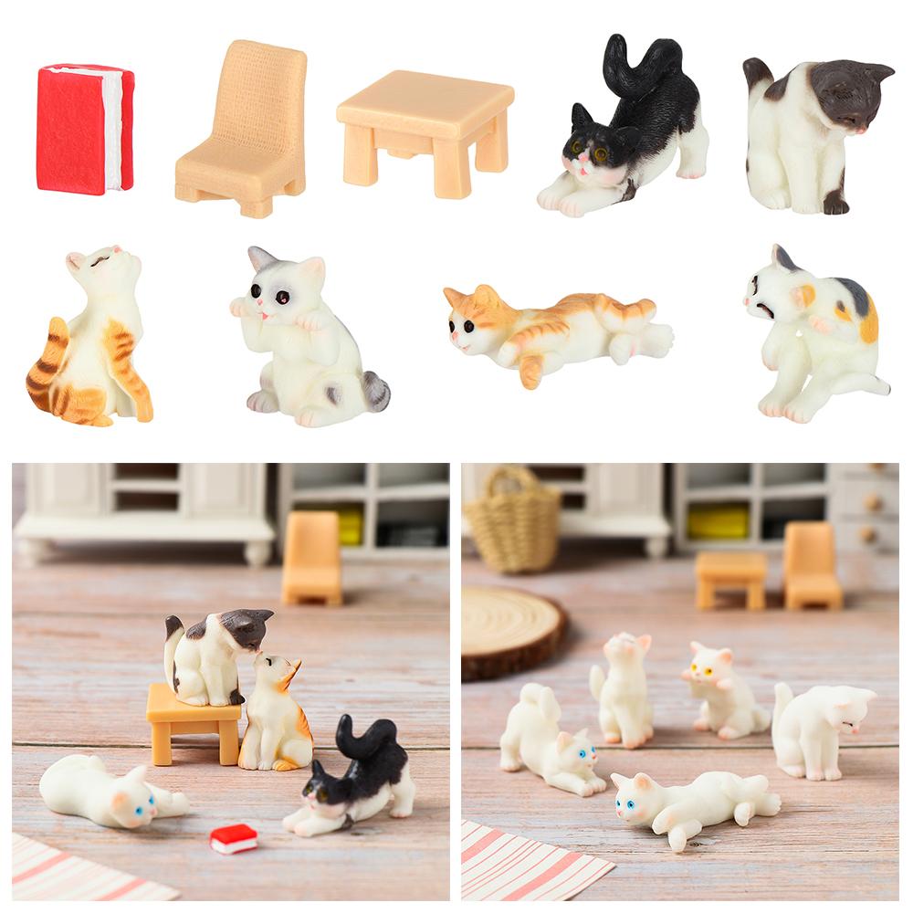 Creativity Cartoon Resin Crafts Ornaments Micro Landscape Cat Simulation Animal