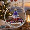 Reusable Holiday Wall Decor 250 Anniversary USA Sea Glass Christmas Ornament, 1776-2026 Patriotic Faux Crystal Texture Gift Tag Clear Keepsake,