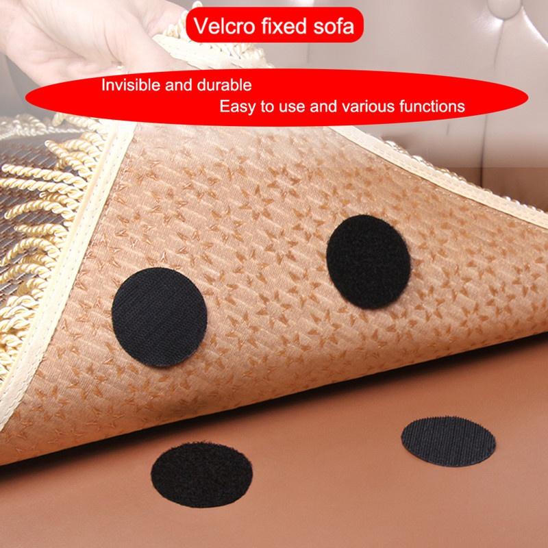 10 шт., прочная самоклеящаяся застежка, наклейки в горошек, клейкая лента с крючками и петлями для простыни, дивана, коврика, ковер, противоскользящие подушечки для коврика