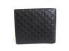 Оригинальный кошелек GUCCI GG Guccissima из черной фирменной кожи, бифолд #a836  Восстановленный