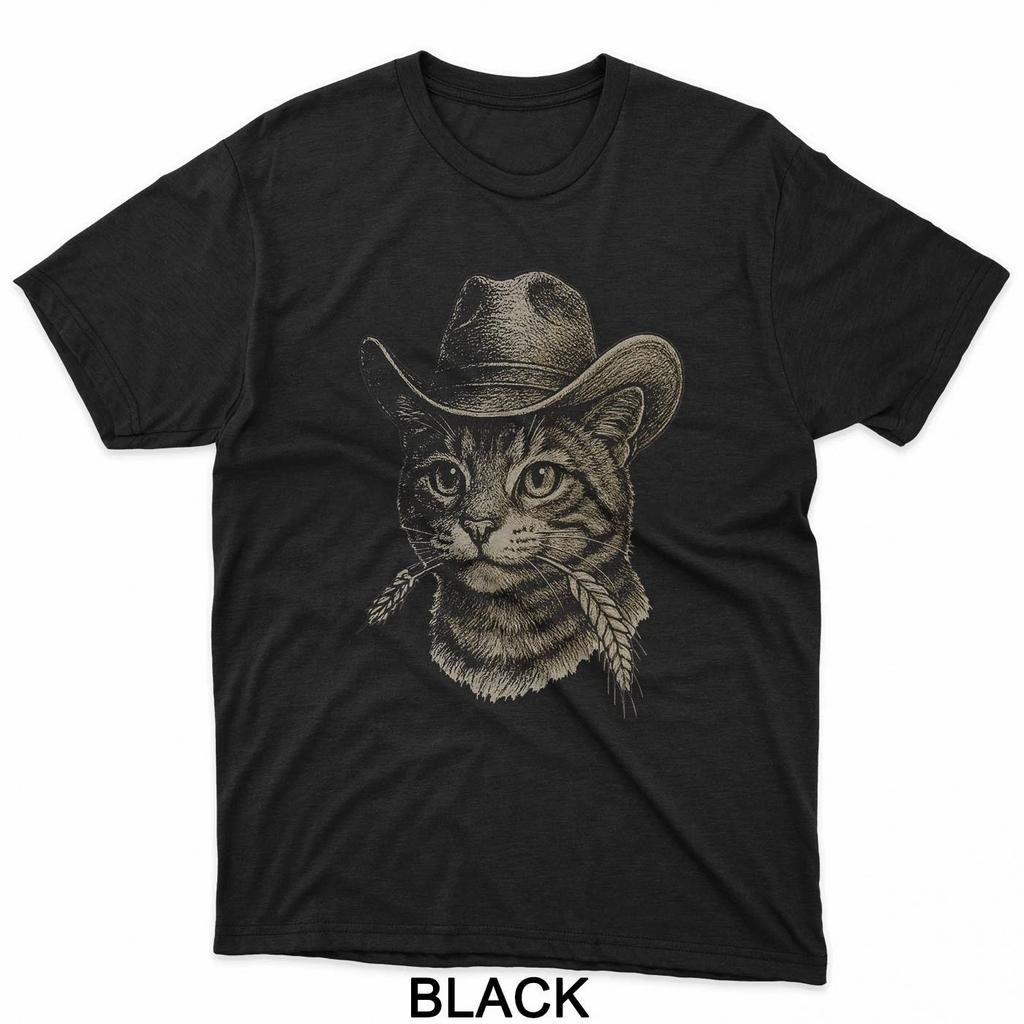 Funny Cat Cowboy Western Country T-Shirt
