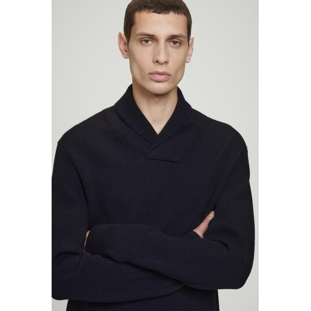 COS Японский жакет-шалька с ребристым воротником из мериносовой шерсти