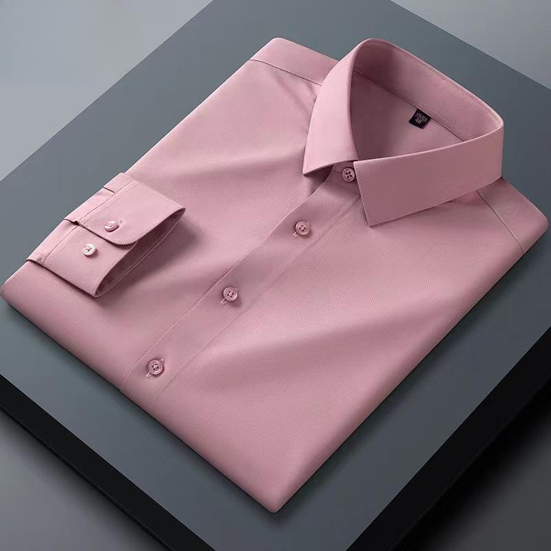 Высококачественные мужские рубашки, мужская серия Mulberry Silk, повседневные рубашки с длинными рукавами, летние ледяные драпировки, рубашки, не требующие глажки