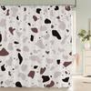 Modern Simple Mosaic Shower Curtain Waterproof Bath Curtains with 12 Hooks for Bathroom Home Decoration Polyester Fabric Screen
