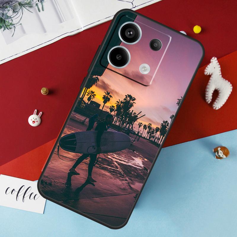 Чехол California Surfing Waves для Xiaomi Redmi 12 13C 12C 10C 9C Redmi Note 13 9 10 11 12 Pro 9S 10S 11S 12S