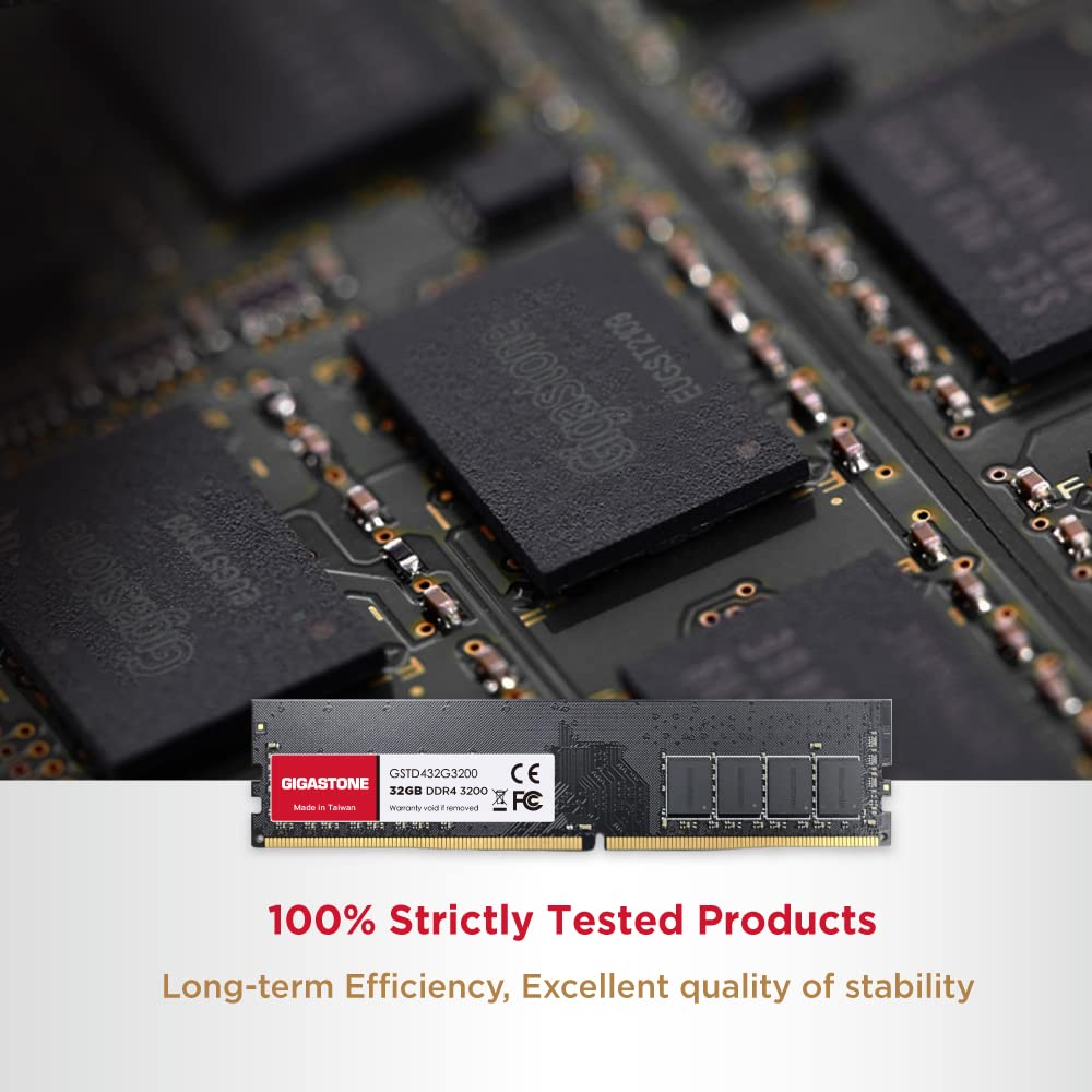 Gigastone 32GBx1 Piece DDR4 3200MHz or CL22 UDIMM 288 Pin Unbuffered PC Desktop Dedicated Memory Module Upgrade [Memory DDR4] (2933MHz 2666MHz)