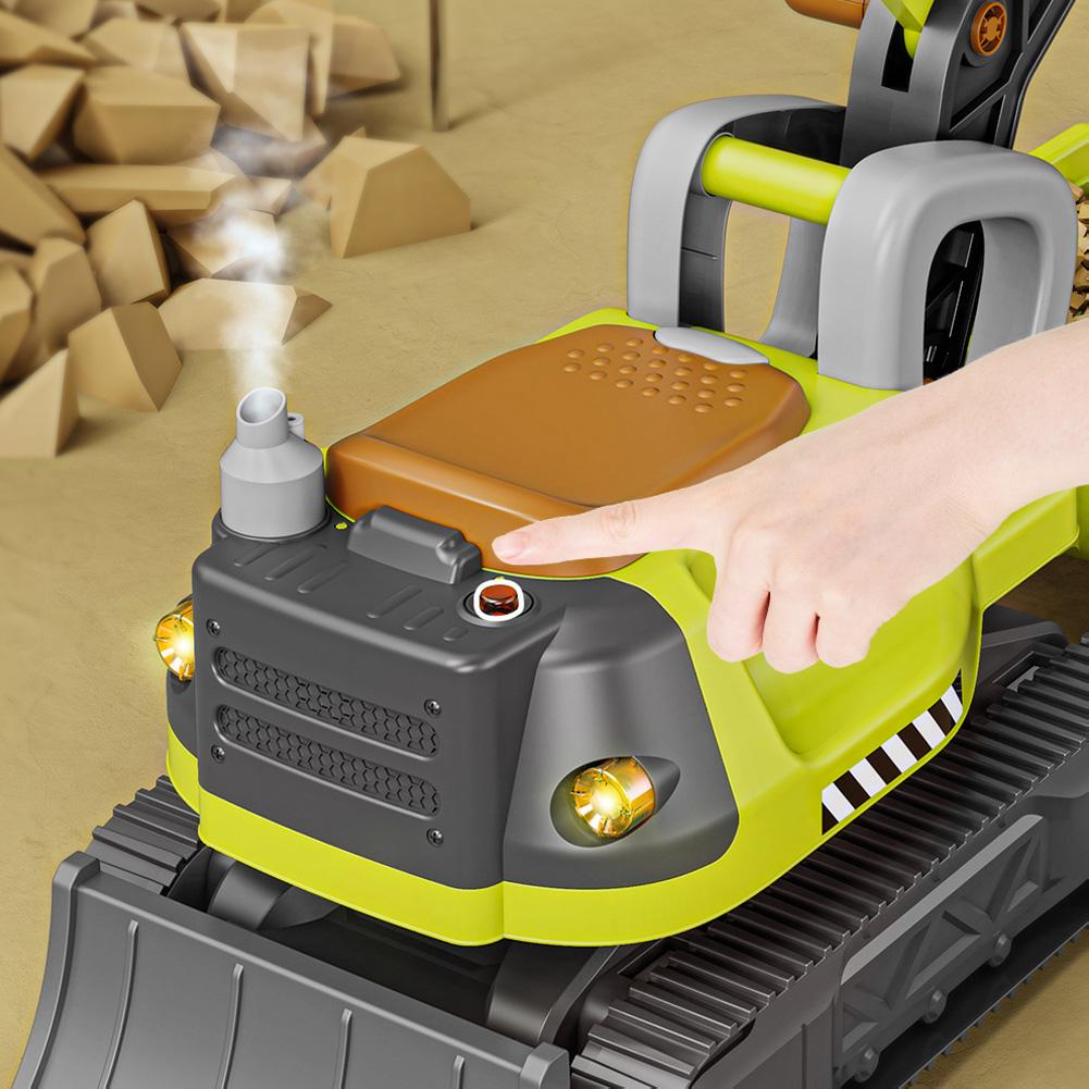 Игрушка Экскаватор Каталка С Отсеком Для Хранения Под Сиденьем Скользящая Инженерная Машина С Паром Съемная Тележка Для Детей