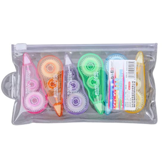 6Pcs/Set Tape Eraser Detachable for Study Compact Translucent Design Glue Tape Useful Multi-functional Lightweight