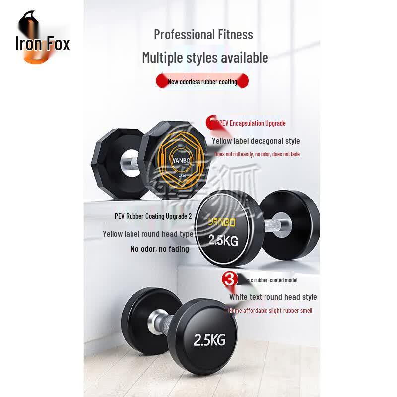 Iron Fox 145kg Fixed Dumbbell Set with Rack