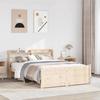 VidaXL Bed Frames with Headboard 140x200 Cm Solid Pine Wood, Bed, Solid Wood Bed Frame, Bedroom Furniture At 3306762