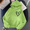 Heart Print Women Sweatshirt Soft Casual Loose Vintage Female Hoodies Winter Warm Fleece Student Tops