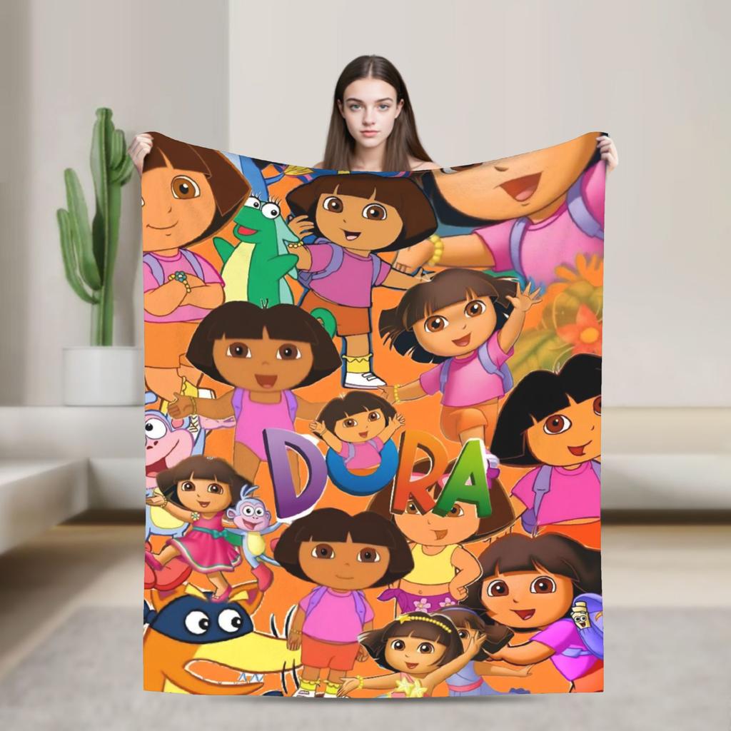 Super Warm Blanket Decorative Dora The Explorer Bedding Throws Flannel Bedspread For Couch Chair Sofa Bed Sofa Bed Cover