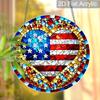 Акриловый Suncatcher в виде сердца с флагом США, витражный эффект, подвесное украшение на окно, патриотический декор для дома