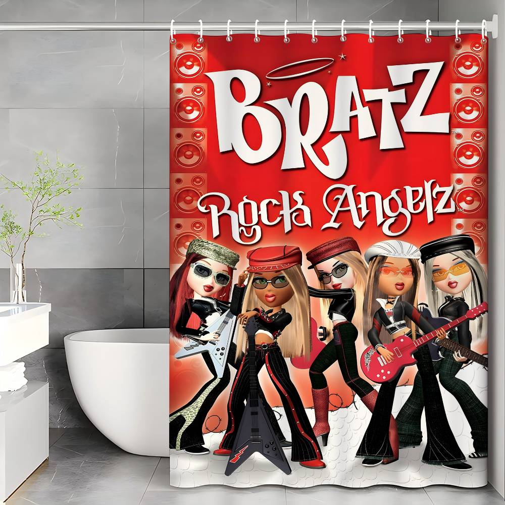 Кукла Братц Классическая Занавеска для Душа, Декоративная Занавеска для Душа для Ванной Комнаты, Водонепроницаемая Занавеска для Душа с Крючками