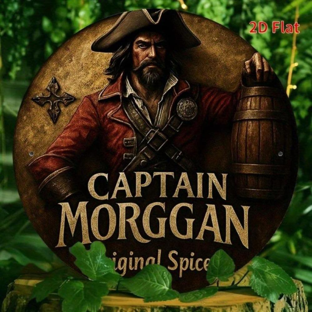 Vintage Metal Sign Captain Morgan Rum Bar Pirate Wall Art Home Pub Decor