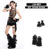 Girls Jazz Dance Outfit Leopard Print Crop Top Fringe Shorts Set Kids Performance