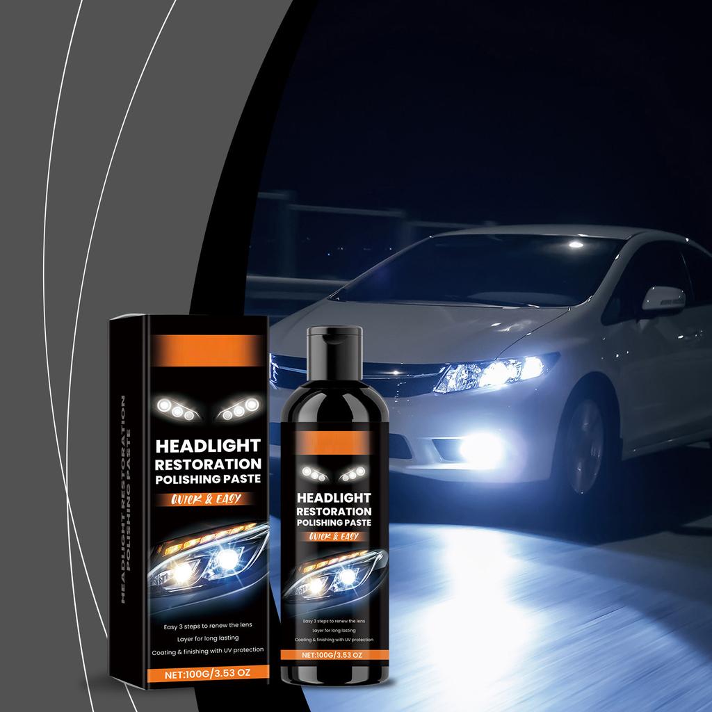 Car Headlight Polishing Paste, For Car Headlight Care, Brightening, Cleaning Stains, Removing Yellowing, Polishing, And Restoration.