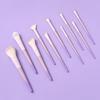 10Pcs Light Purple Makeup Brush Set Soft Synthetic Bristles Powder Blush Contour Eyeshadow Nose Shadow Brushes Kit