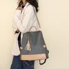 Contrast Color Backpack Women's Tassel Backpack Lightweight Large Capacity Handbag Shoulder Bag