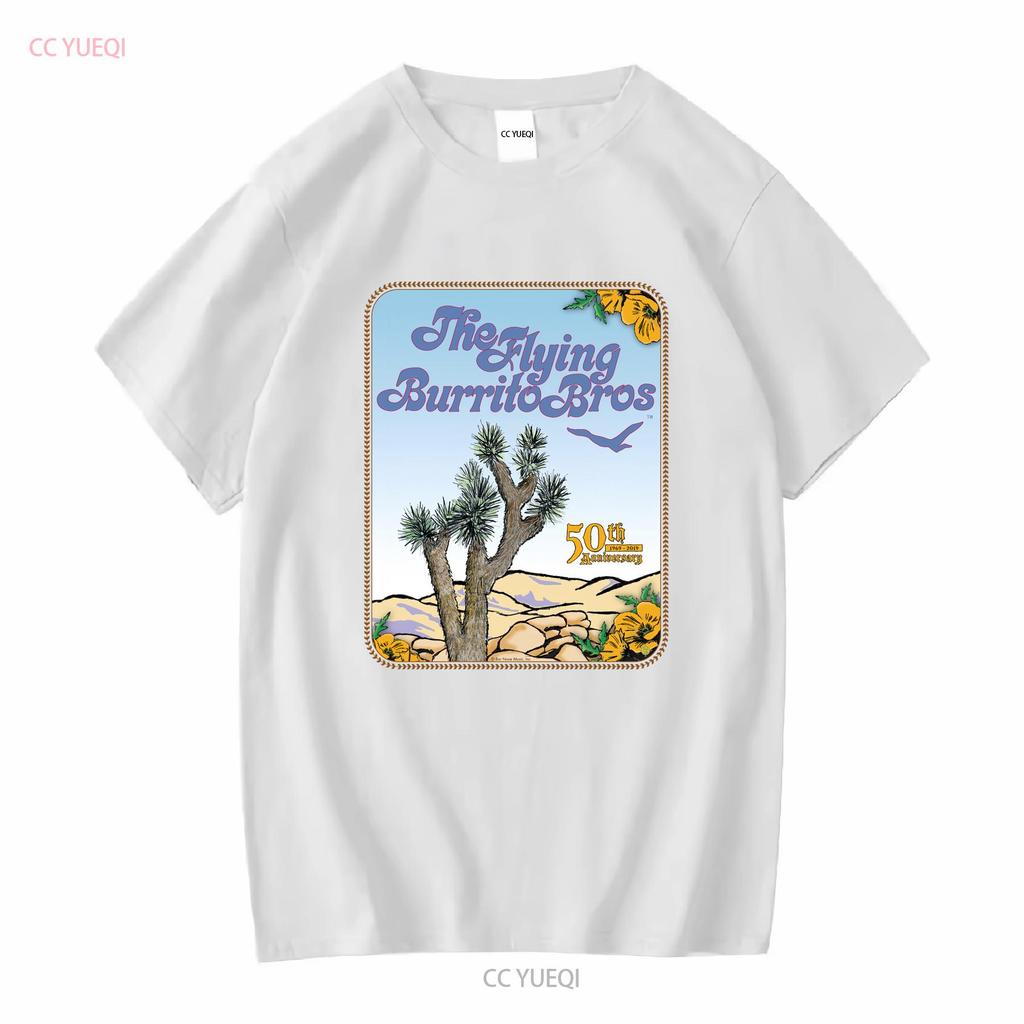 Постер группы The Flying Burrito Brothers Футболка Хлопок Для винтажный Стильный Мягкий Удобный Повседневный Слегка модный