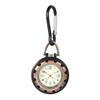 JEWELRYWE Pocket Watch Nurse Watch Keychain Luminous Dial Bag Clock Pocket Keychain Watch Carabiner Watch Pocket Watch Red