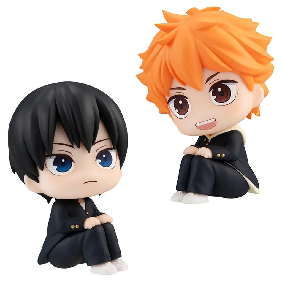 Manga Volleyball Youth Q Version Character Sitting Posture Hinata Shoyo Yingshan Feixiong Handmade PVC Model Ornament Anime Toys