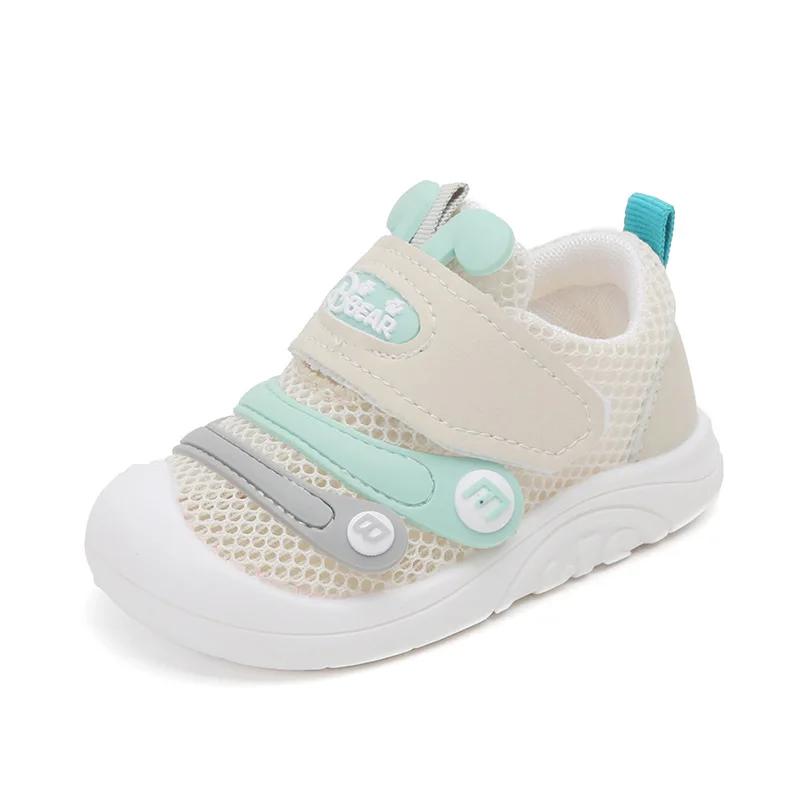 Мода 2024 года для мальчиков и девочек, летняя сетчатая дышащая нескользящая обувь для ходьбы, детские легкие сандалии унисекс для детей 0-3 лет, первая обувь