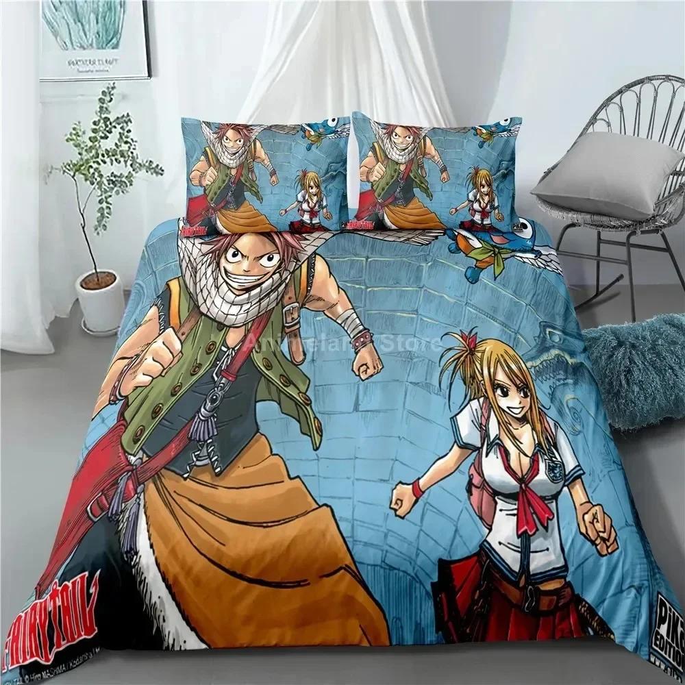 Fairy Tail Bedding Set Duvet Cover Quilt Duvet Cover Sets Home Decor Twin Single Queen King Size Fashion Gift Cartoon