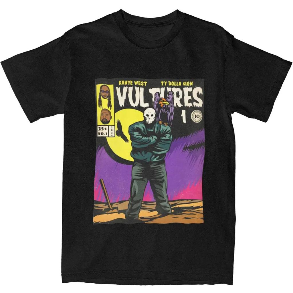 Футболка с надписью «Vultures 1 Album» от Kanye West для мужчин и женщин в стиле хип-хоп, забавная летняя одежда в стиле комиксов